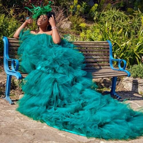 High Low Women Maxi Maternity Gowns for Photoshoot Strapless Prom Dress Tiered Skirts Boudoir Dresses Morning Robe Bathrobe