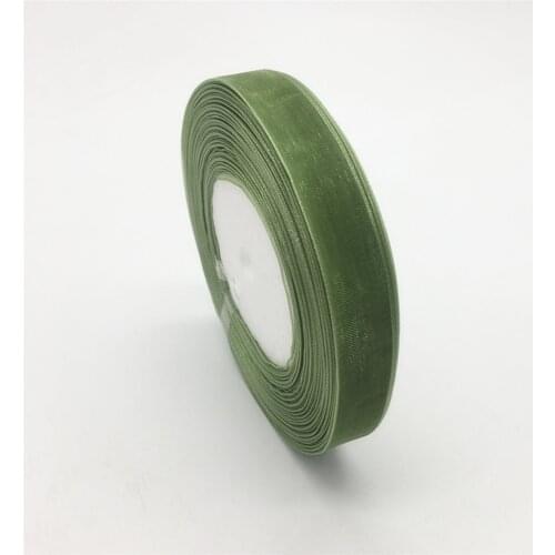 50Yards 5/8" 15mm Army green Organza Ribbon Bow Hair Wedding Christmas Decoration Lace Crafts