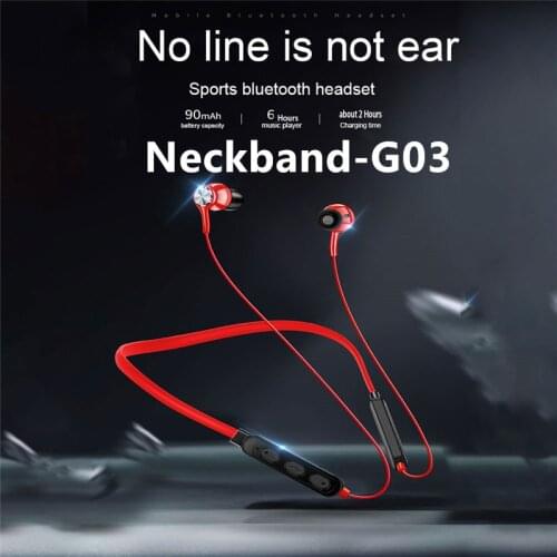 G03 neckband Bluetooth Earphone for Xiaomi Mi Max Max2 Mix Mix2 Note 2 3 4 5 Music Earbud Charging Box