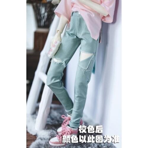 Cool Ripped Jeans Pants for 1/4 MSD 1/3,SD17,Uncle BJD Doll Clothes CMB192