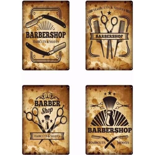 BARBER SHOP Metal Tin Sign Haircut Store Poster Bar Pub Tin Sign Plaque Decor Shave Beard Iron Plates Printing Plaque