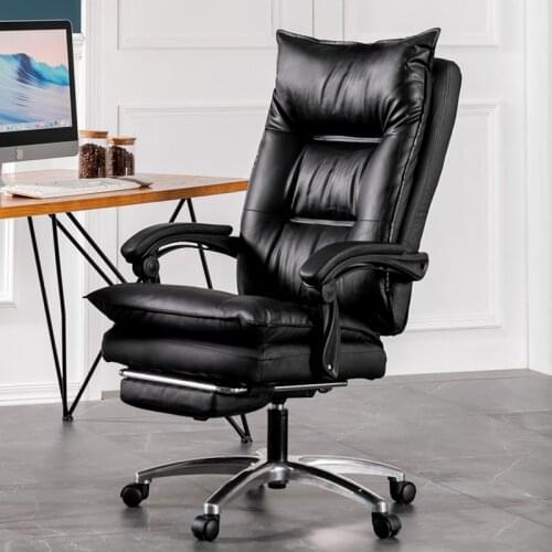 Fashion Minimalist Modern Boss Leather Massage Home Computer Chair Office Rotary Reclining Lift Home Footrest Executive Chair