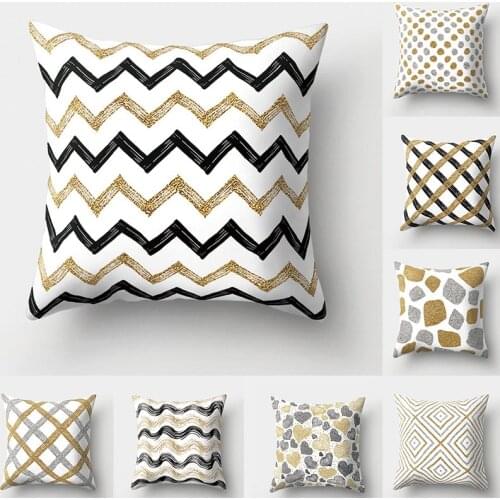 Geometric Pillowcase 45x45 Nordic Sofa Cushions Decorative Throw Pillows Cushion Cover Polyester Stripe Pillow Covers Home Decor