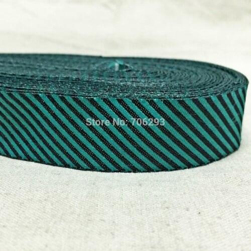 2015 NEW wholesale 7/8" 10yards/lots Woven Jacquard Ribbon lace 22mm Blue and black stripes ribbon kt2015031705