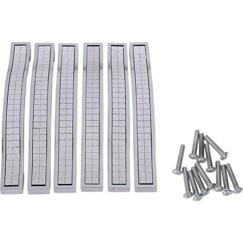 6 x Crystal Furniture Handle Bar Grip Handle Kitchen Cabinet Drawer Door Handles Silver 128mm