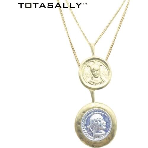 TOTASALLY Vintage stylish Delicate Cippus Coins party show Pendant Necklace 2 Layered Women Necklace ladies Jewelry Gift