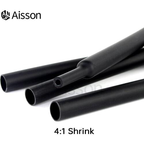 1M Length 4:1 Black Heat Shrink Tube With Double Wall Glue Tube Diameter 1.6-30mm Cable Adhesive Lined Sleeve Wrap