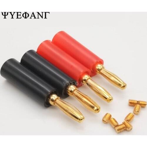 10pcs 4mm Audio Speaker Wire Cable Adapter Connector Banana Plug Gold Plated