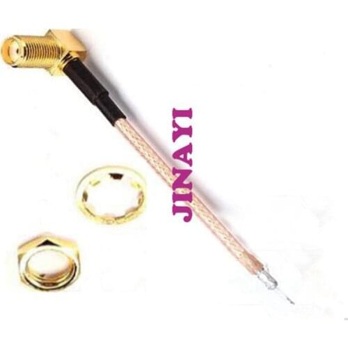100pcs 8cm Right Angle SMA Jack Female Single-head Connector RG178 Extension Cable