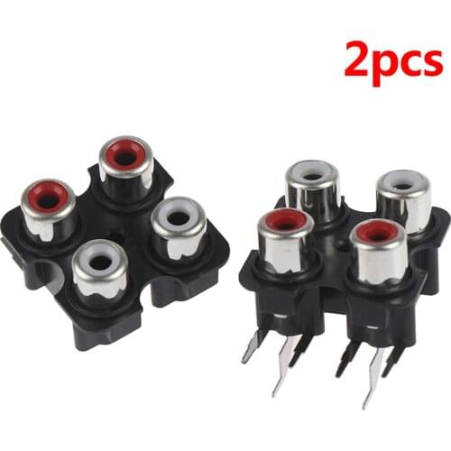 2pcs 4Way 6Pin RCA Female Audio Video Plug AV Concentric Socket Connector RCA/AV Socket