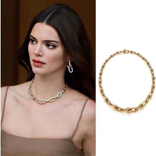 2020 New Brand Hiphop Big U Chains Chokers Necklaces for Women Punk Jewelry Gothic Colliers Vintage Statement Necklace Collars