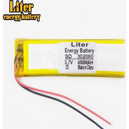 3.7V 400mah polymer lithium battery 302060 MP4 MP3 recording pen N10 MD special battery