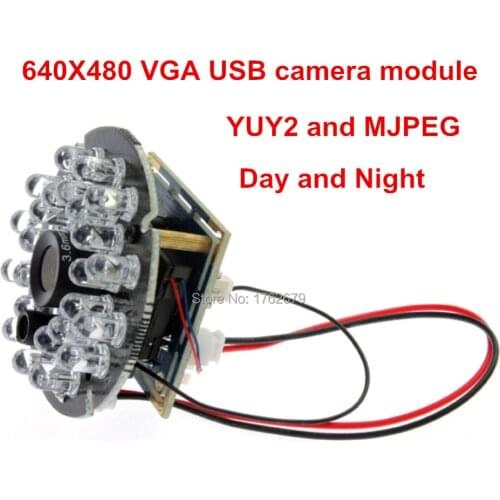 640*480 VGA Usb Camera Module OV7725 24pcs IR LEDS Infrared Usb CMOS Camera board