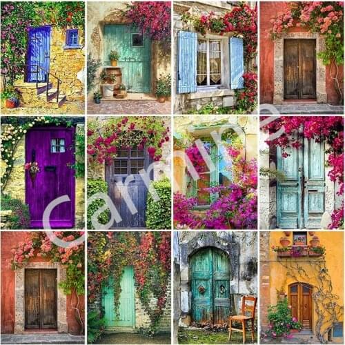 5D DIY Landscape Diamond Painting Door Window And Flower Diamond Embroidery Handmade Full Round&Square Drill Home Decoration