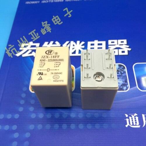Free shipping lot (10 pieces/lot) original New HONGFA HF JZX-18FF-A240-2Z2 HF18FF-A240-2Z2 8PINS 7A Power Relay