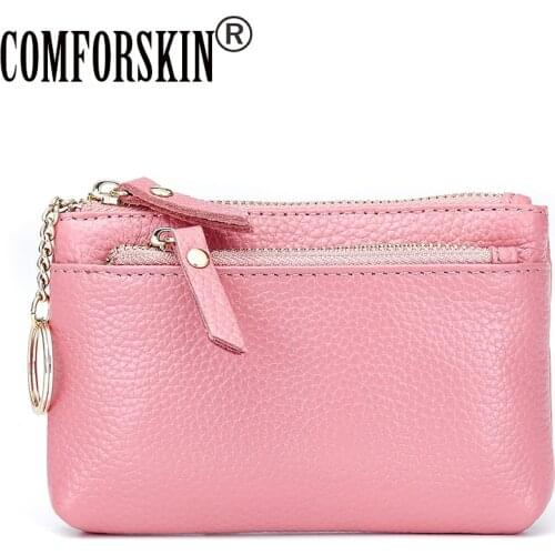 COMFORSKIN Brand Carteira Feminina Fashion Square Style Soft 100% Genuine Leather Multi functional Practical Women Coin Purse