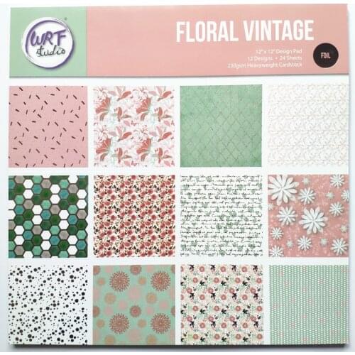 12 Inch Floral Vintage Gold Foil Patterns Background Scrapbook Paper Pad DIY Gift Photo Ablum Card Making Handmade Home deco