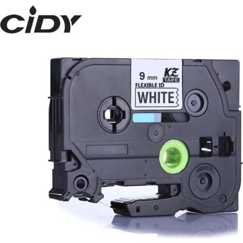 CIDY Tze-FX221 Tz-FX221 black on white flexible label Compatible P touch 9mm tze FX221 tz FX221 Label Tape Cassette Cartridge