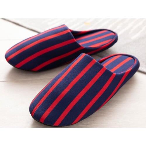 Mens House Slippers Size 7-8 (40-42) Navy Blue and Red Color Comfortable Great Quality Sutabile for Washing Machine