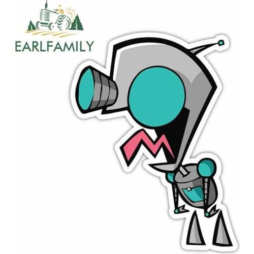 EARLFAMILY 13cm x 10cm for Invader Zim Gir Tongue Cartoon Car Stickers Vinyl JDM Bumper Trunk Truck Graphics RV VAN Fine Decal