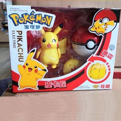 Action PIKACHU Trans Toys for Children Pokemon Transformation Model Toys Birthday Gift New Solgaleo Lunala Figure with Pokeballs
