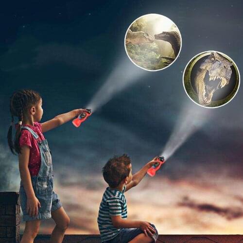Flashlight Sleeping History Early Education Model Torch Flashlight Night Study Learning Fun Toys Dinosaur Shark Projector Toy