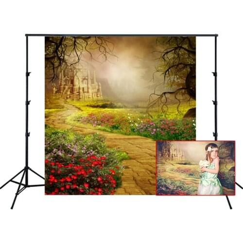 HUAYI Photography Backdrop Fantasy Fairy Tale Castle Spring Photo Booth Background Newborns Child Birthday Studio Backdrop L-280