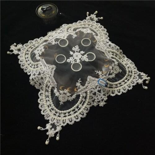 Exquisite Handmade Beaded Lace Embroidered European-style Table Mat Furniture Electrical Closet Square Cover Cloth Decoration