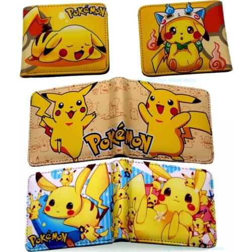 Pokemon Pu Leather Wallet Pikachu Kids Coin Purse Student Cartoon Wallets Male Anime Money Key Handbag Birthady Gift