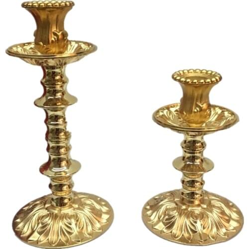 IMUWEN Metal Candle Holder Gold Candle Stand Fashion Delicate Candelabra Wedding Exquisite Candlestick Table Home Decor