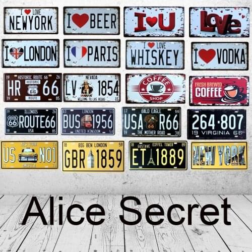 USA Car License No Motorcycle Metal tin sign Bar Home Garage Hotel Pub USA Metal sign Metal Plates Poster arts Plaque