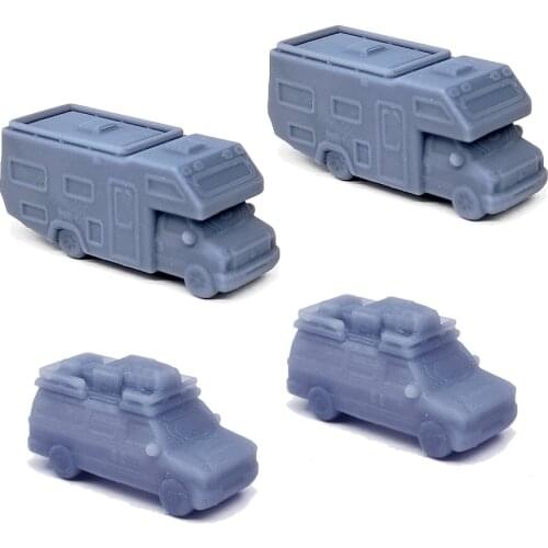 Outland Models Military Scenery Structure Camping Vehicle Set-RV & Van 1:160 N Scale