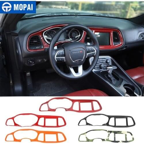 MOPAI Car Interior Center Control Instrument Panel Dashboard Decoration Cover Accessories For Dodge Challenger 2015