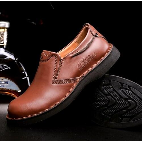 Mens Shoes Comfortable Men Casual Shoes Leather Oxfords Men Business Mens Loafers Slip-on Footwear Formal Dress Wedding Shoes
