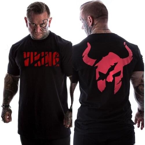 Men Casual Fashion Black Print T-shirt Gyms Fitness Bodybuilding Workout Cotton t shirt 2020 New Male Tee Tops Crossfit Clothing