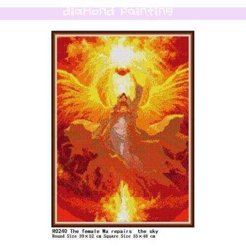 The Female Wa Repairs The Sky DIY 5D Square & Round Diamond Complete Mosaic Painting Embroidery Kits Full Drill Home Decor Gift