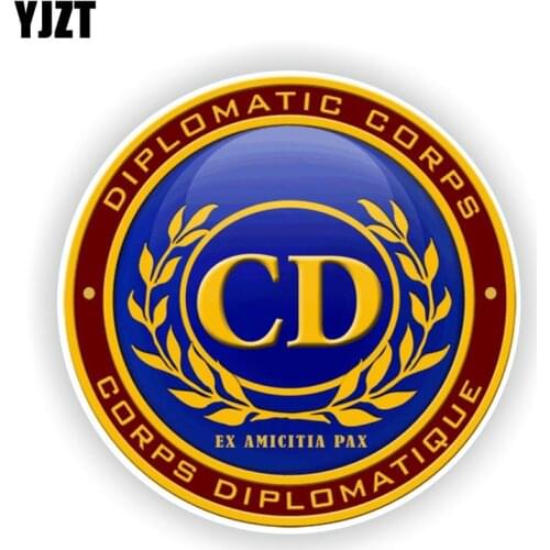 YJZT 14.5CM*14.5CM Personality Round CD CORPS Diplomatic Seal Car Sticker Decal Car Accessories 6-1504