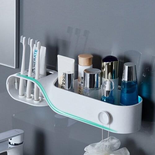 Wall Mounted Bathroom Shelf WC Shampoo Shower Gel Holder Cosmetic Rack Shelves Toothbrush Toothpaste Storage Organizer Accessori