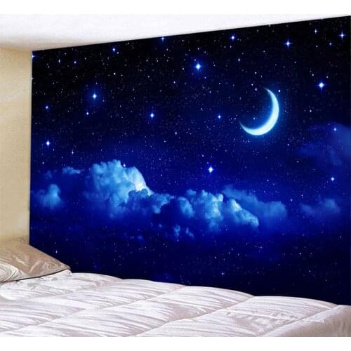 Beach moon night sky background home decor tapestry Hippie Bohemia Decor bedroom sheet beach towel yoga mat