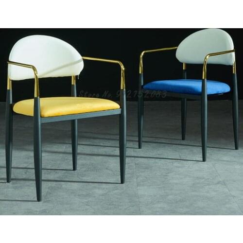 Nordic light luxury dining chair simple modern net red chair home restaurant iron art back chair negotiation desk makeup chair