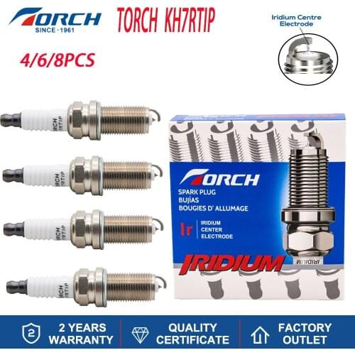 Pack of 4-8) Engines Components Candles TORCH KH7RTIP Iridium PLATINUM Compatible with NGK LFR7AIX-P Denso VKH22