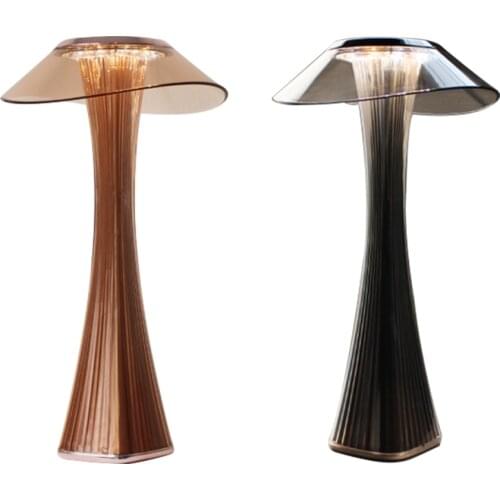 USB Charging Bedside Lamp Crystal Protection Eyes USB Charging Smart Touch Switch LED Transparent Crystal Creative Table Lamp