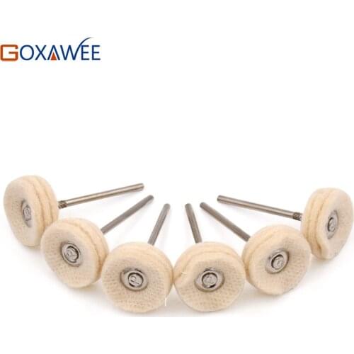 GOXAWEE 10pcs Polish Brush Rotary Tools white yellow buff wheel felt wheel for dremel accessories tools abrasive wheels 22mm