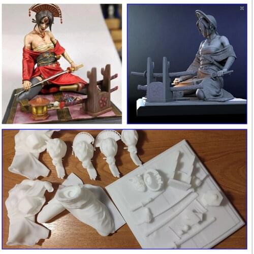 10CM /15cm 3D Printing Garage Kit GK Model Japanese Hannya mask Figure Unpainted ,White-Film Collections for Painters A084