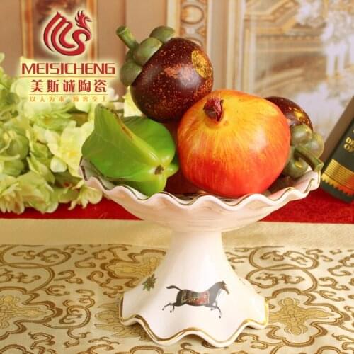 Factory direct high-end European-style luxury ceramic crafts household ornaments fruit plate fruit plate creative gifts