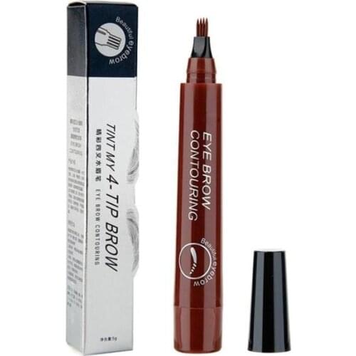 1pcs Liquid Eyebrow Pencil Tint 4 Tip Liquid Brow Tattoo Pen 5 Colors Paint Makeup Eyebrows Waterproof Cosmetic Eye Brow Liner