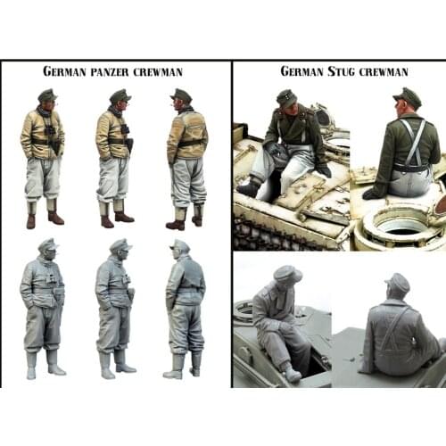1/35 Scale German Panzer Crewman And Stug Crewman 2 Person Miniatures World War II Unpainted Resin Model Kit Figure