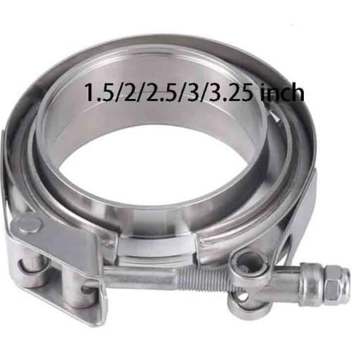1.5/2/2.5/3/3.25 inch Stainless Steel Quick Release V Band Clamp With Male Female Flange Exhaust Pipe Clamp