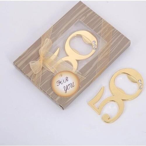 10pcs/lot 50 Digital Corkscrew Wedding Corkscrew Gift Alloy Beer Golden Wedding Corkscrew Golden Zinc Alloy