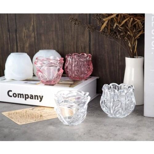 13MC Handmade Glazed Cup Resin Casting Mold Glazed Rose Flower Glass Tumbler Mold Candle Holder Silicone Mold Art Crafts Tool